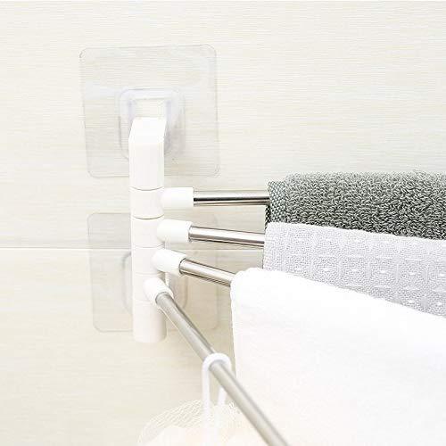 Wall Mounted Plastic and Stainless Steel 4 Bar Towel Rack