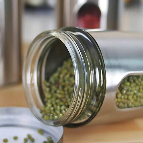 800 ML Glass Steel Window Jars for Kitchen Storage