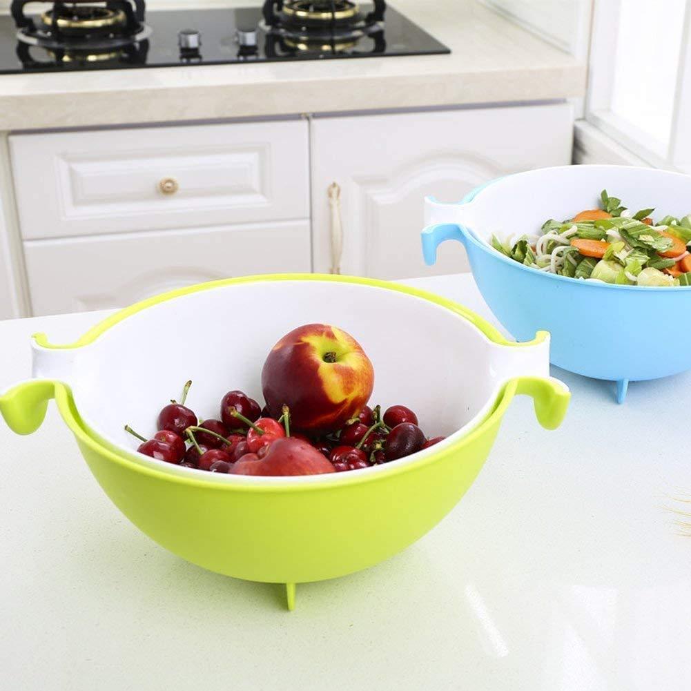 Double Layer Washing Vegetables and Fruit Draining Strainer