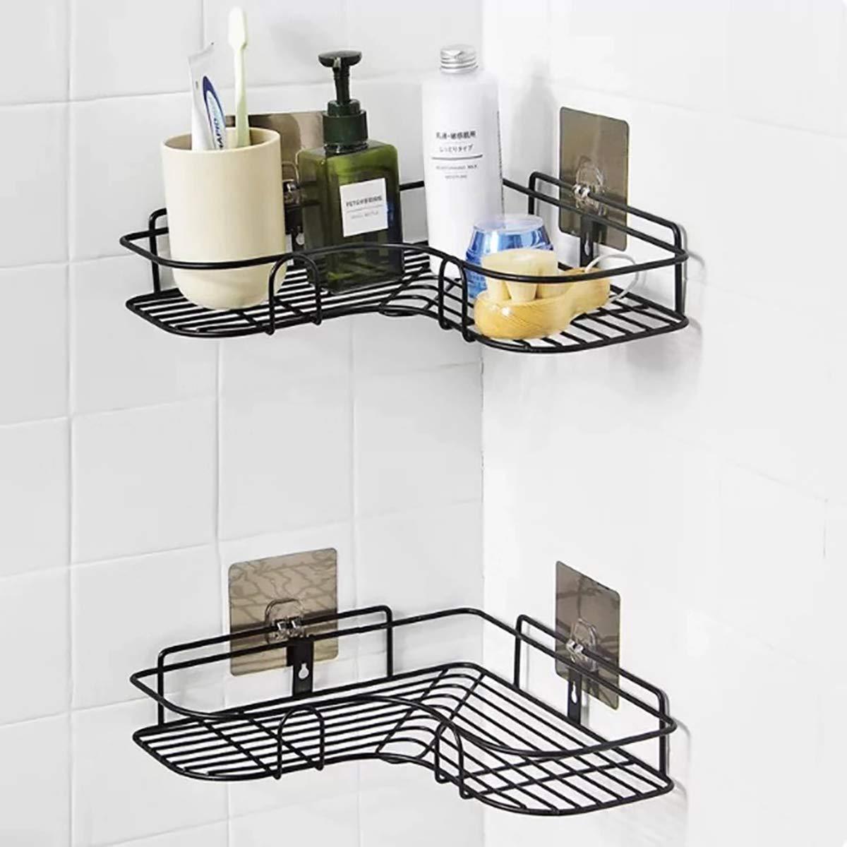 Kitchen Organiser Corner Shelf - Wall Mount Stainless Steel Storage Rack ( Pack of 1 )