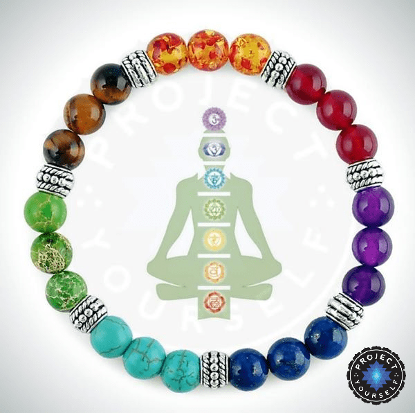 7 Chakra Healing Crystals Bracelet - silver edition