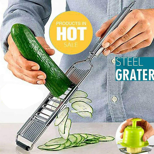 6 In 1 Multipurpose Stainless Steel Vegetable, French Fries Cutter, Slicer Graters