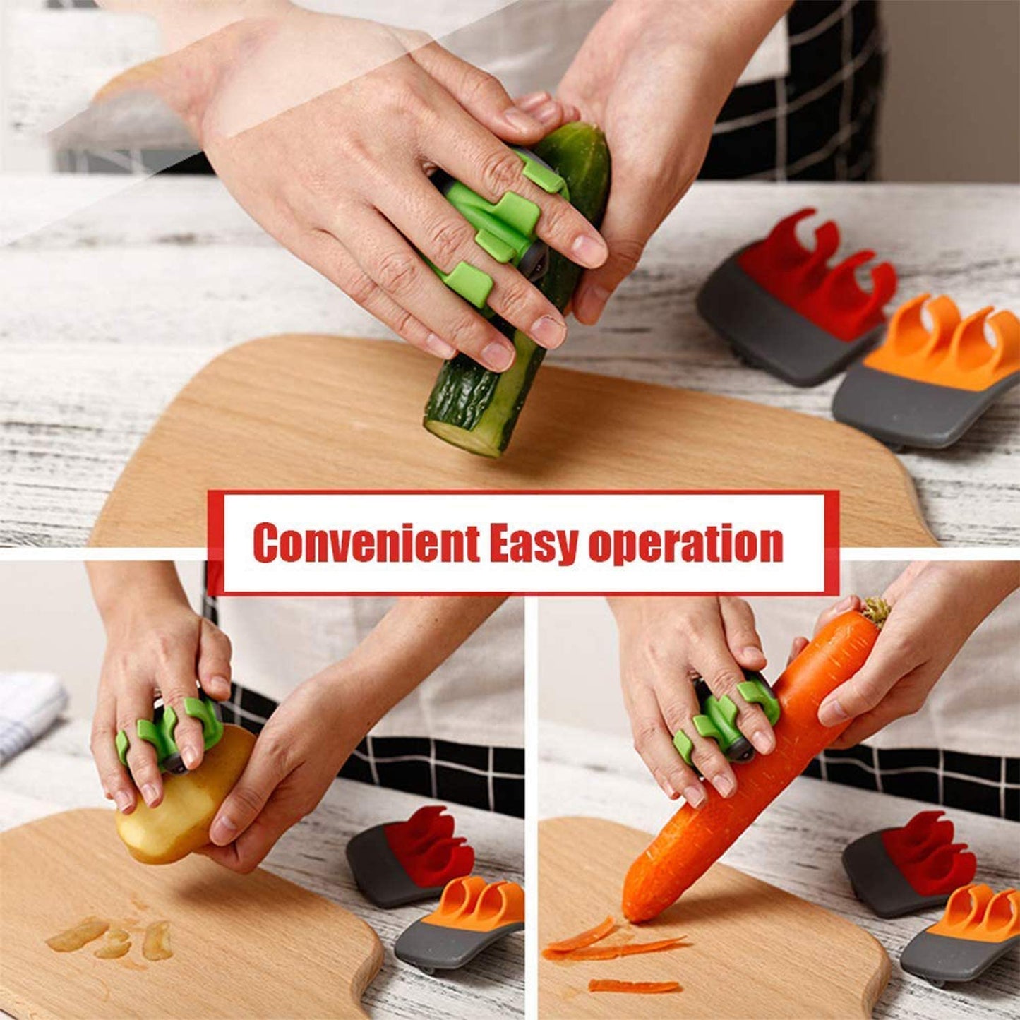 Durable Comfortable Rubber Finger Grip Palm Peeler (One Piece)