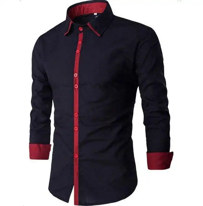 OEM Design Customized Dress Shirt Men Collared Long Sleeve Button Up Office Work Dress