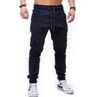 Wholesale autumn men's pants hip-hop harem jogging 2022 new men's trousers men's solid color multi-pocket overalls tights