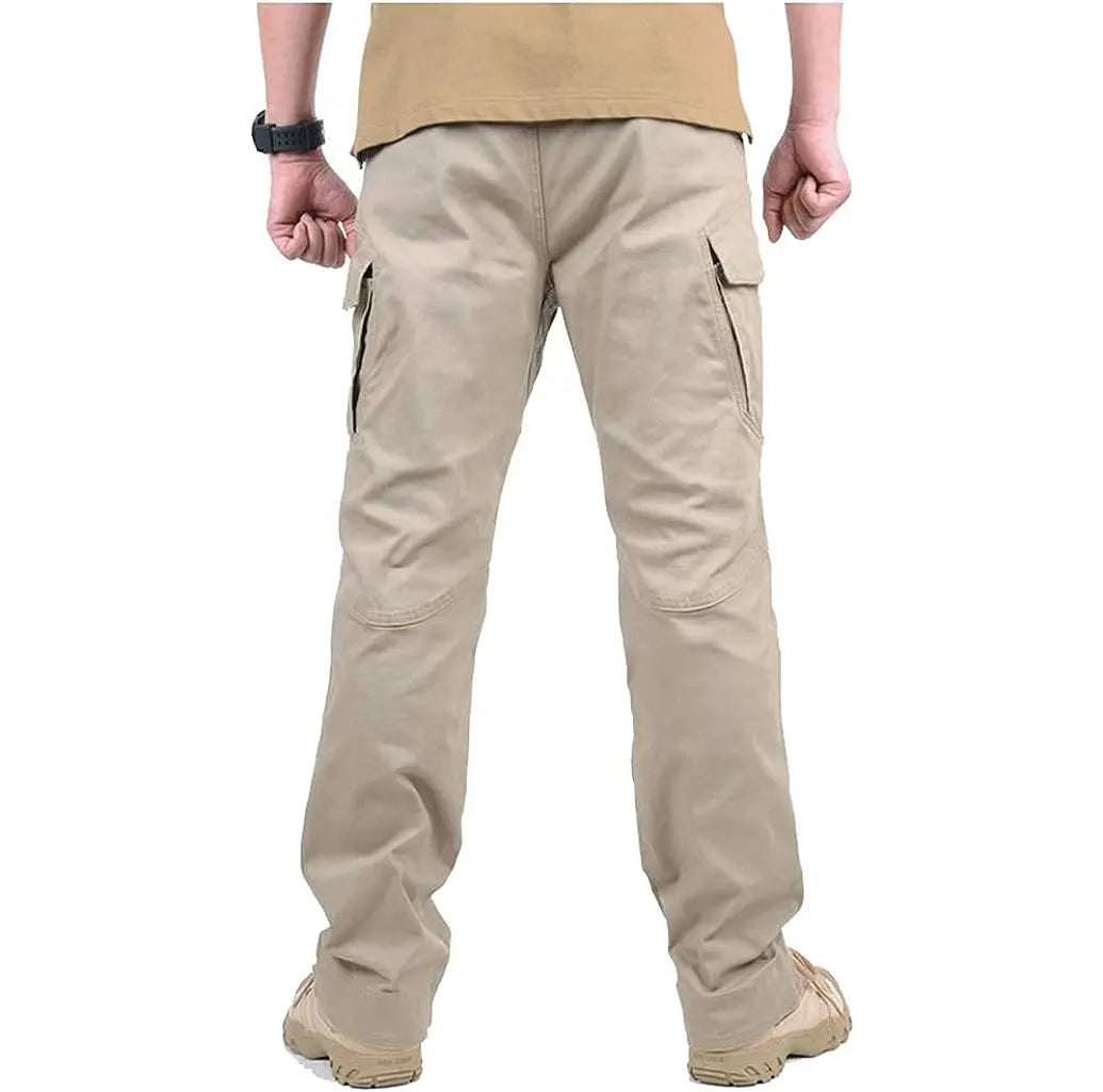 Men's Waterproof Pants Tactical Olive Combat Pants Hiking Multi Pockets Cargoes Trousers