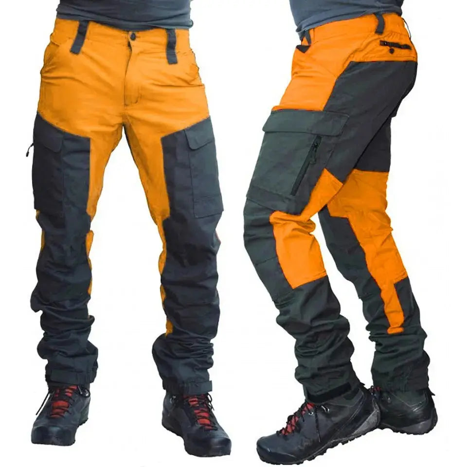 Latest Multi Pocket Drawstring Pants Straight Solid Color Male Cargo Casual Trousers New Fashion for Men