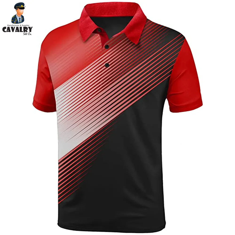 Red And Black Color Comfortable Good Selling Premium Product Men Wear Sport Polo By CAVALRY SKT COMPANY