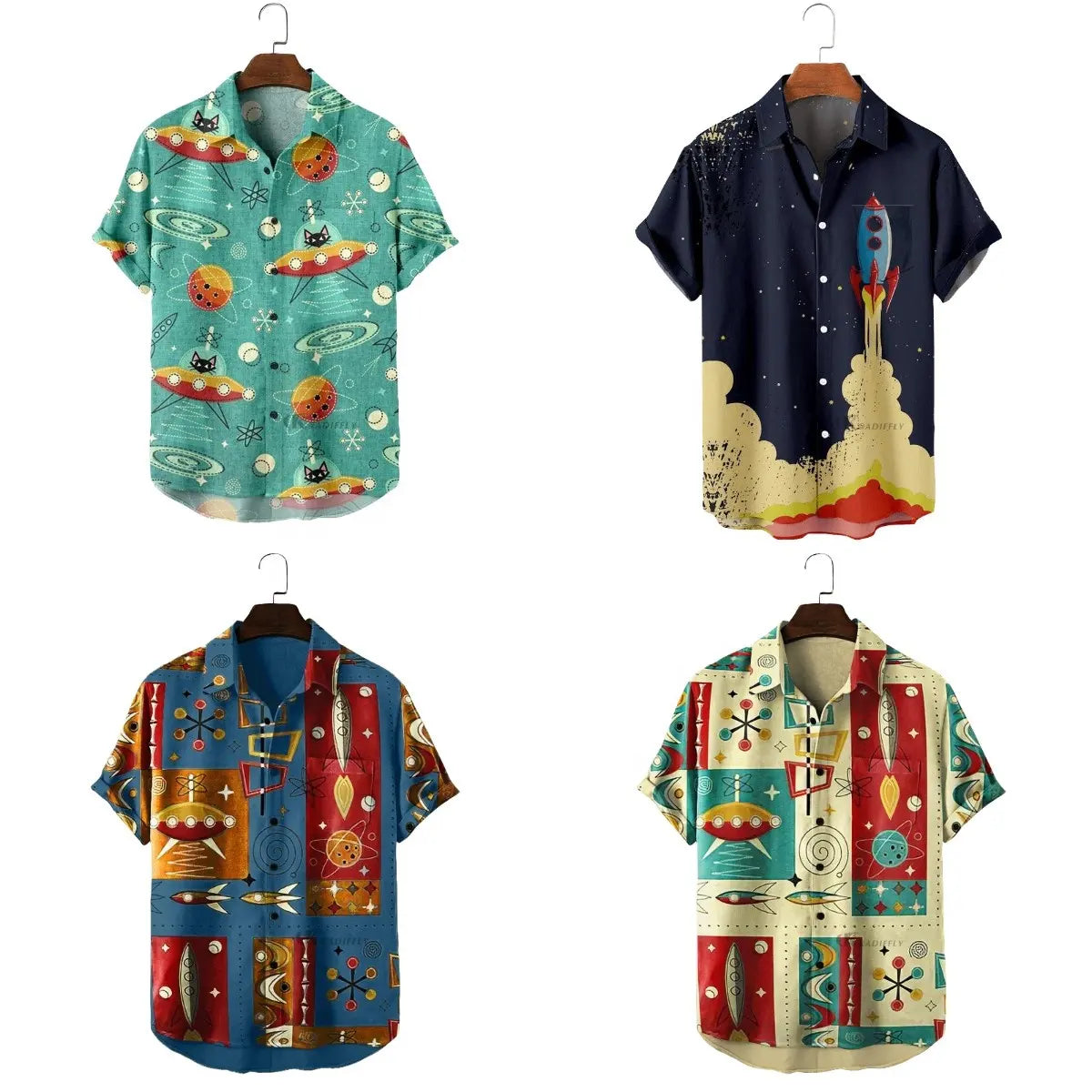 Wholesale Shirts Custom Logo Resort Cotton Hawaiian Artist Custom Printing Short Sleeves Casual Mens Summer