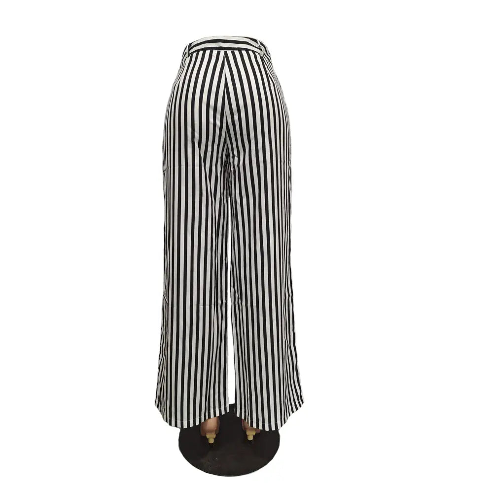 Striped Women Wide Leg Pants Fashion Print High Waist Female Trouser Sexy Streetwear Loose Casual Streetwear Trousers