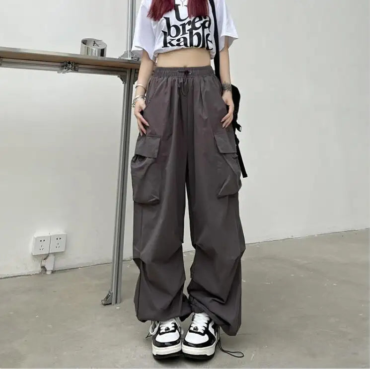 Fashion Streetwear Pants Straight Casual Cargo Pants 2024 Wholesale Summer Mujer Women High Quality Polyester Digital Printing