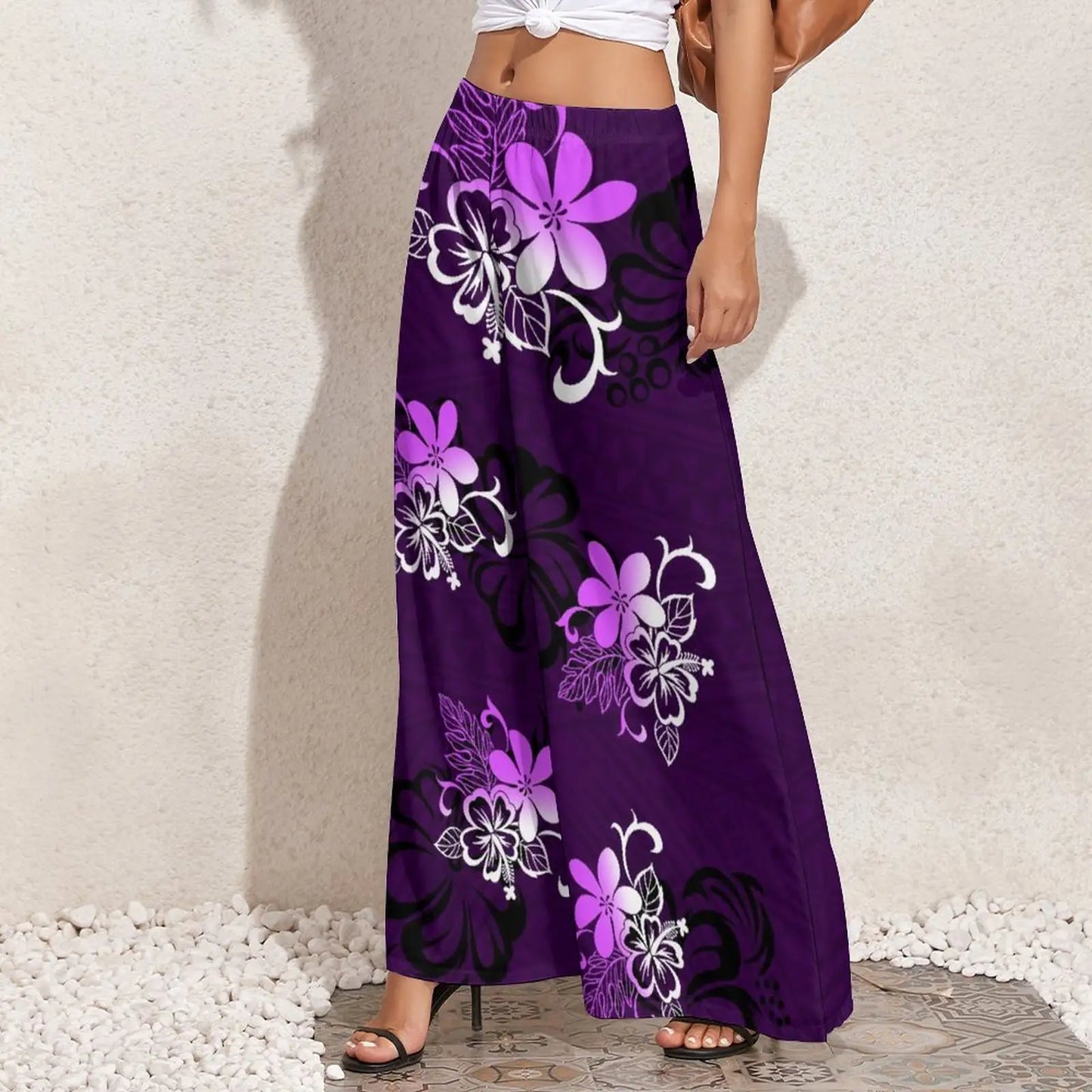 Fall New Women Trousers Baggy Palazzo Pants Custom Pattern Print Polynesian Hawaiian Oversized Women Wide Leg