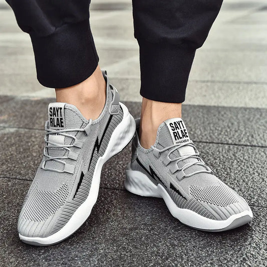 China Manufacturer Running Shoes Men Breathable Knit Upper Custom Logo Men Sneaker Gym Walking Men