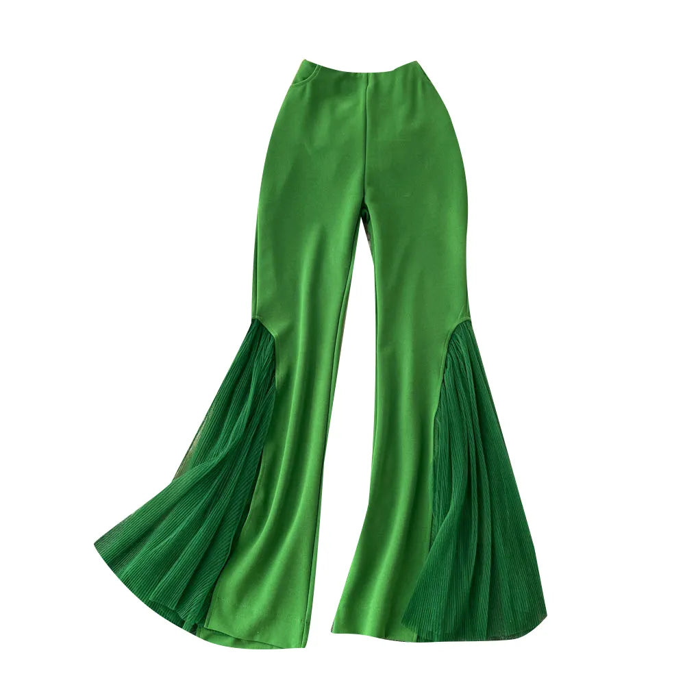 Summer Casual Wide Leg Pants Women High Waist Trousers Girls Outdoor Wholesale