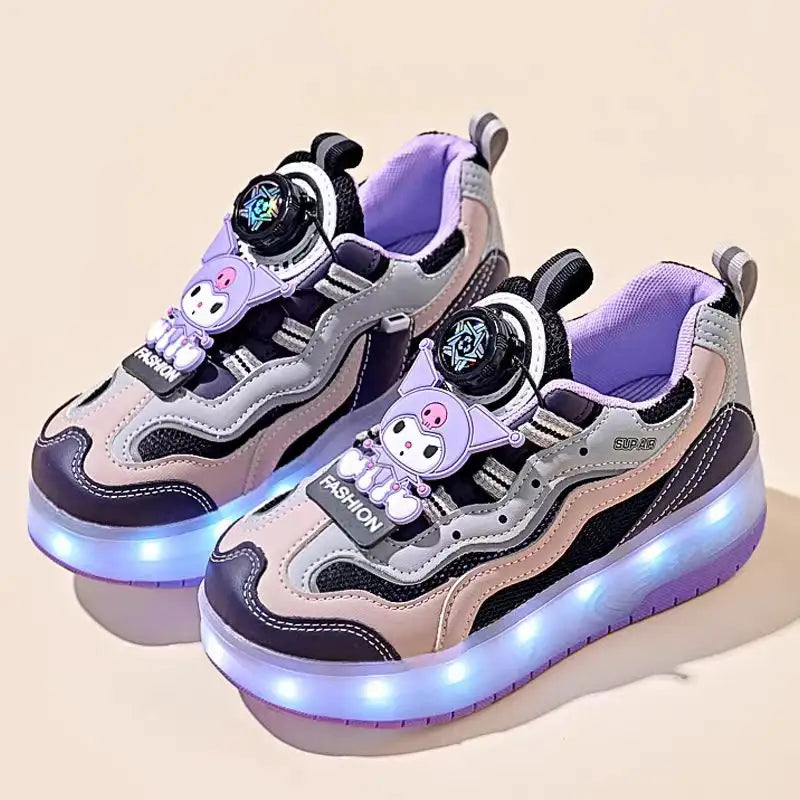 Sell well all over the world Kulomi girls Walking shoes Summer kids Invisible breathable white roller skate luminous