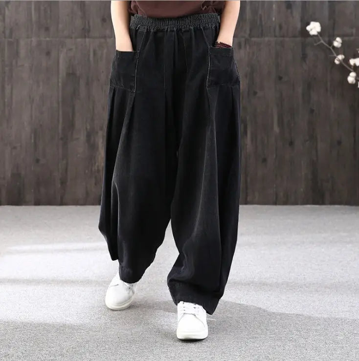 Wholesale 2021 Autumn New Loose Plus Size Jeans Fashion Retro Literary White Mopping Casual Lantern