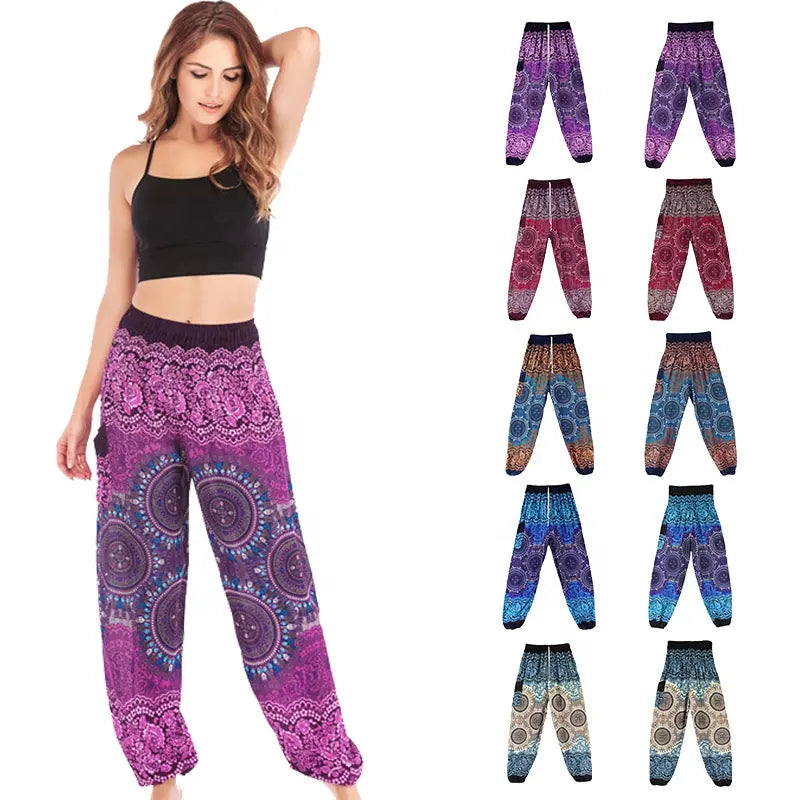 Bloomers Yoga Harem Pants Women's High Waist Yoga Harem Bloomers Sexy Yoga Boho Hippie Women