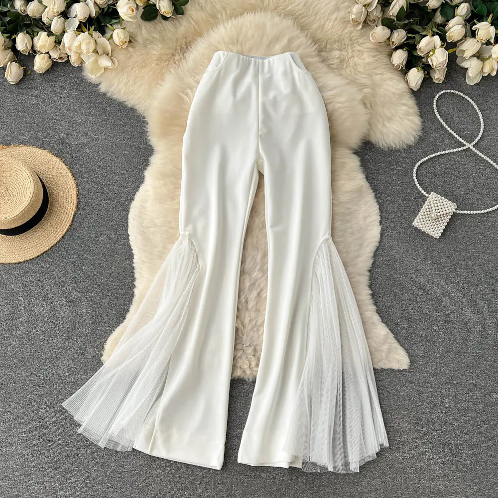 Summer Casual Wide Leg Pants Women High Waist Trousers Girls Outdoor Wholesale