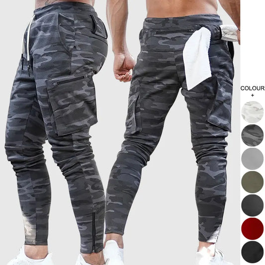 Custom Logo Cotton Jogger Pants Multi Pocket Sports Overalls Men's Gym Camouflage Fitness Running Training Wholesale