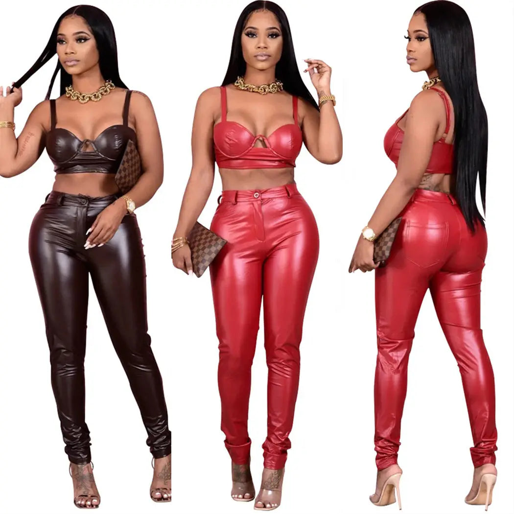 BH205 hot sale fashion women's leather pants