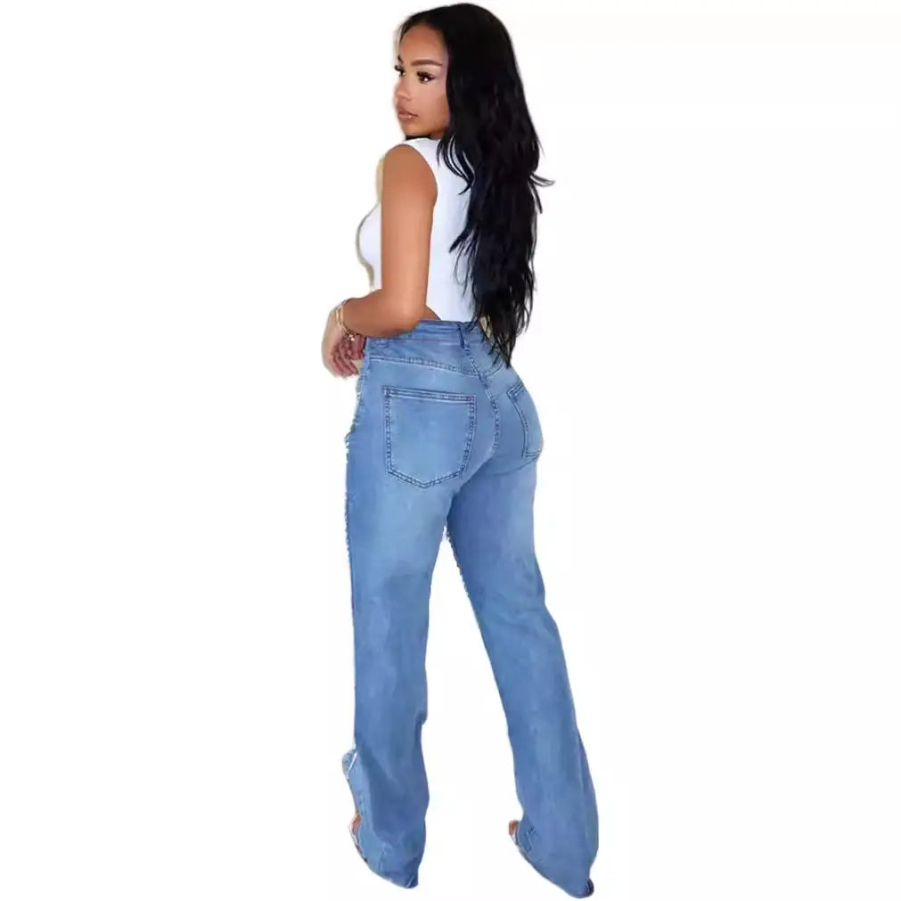 latest design women fashion crotch zipper jeans casual skinny jeans