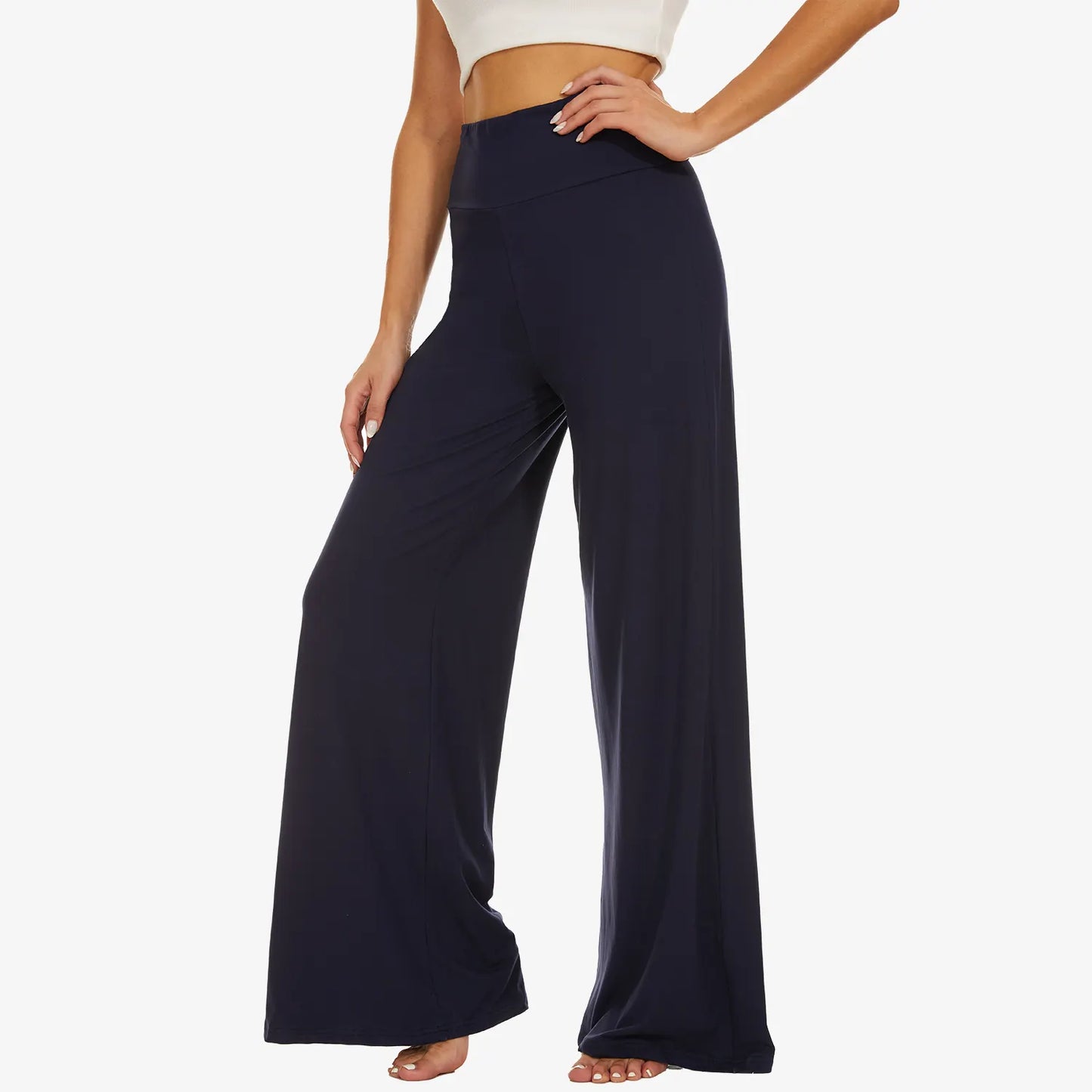 Soft Wide Leg Trousers For Women High Waist Lady Long Wide Leg Street Breathable Loose Wide Casual Loose Women Office