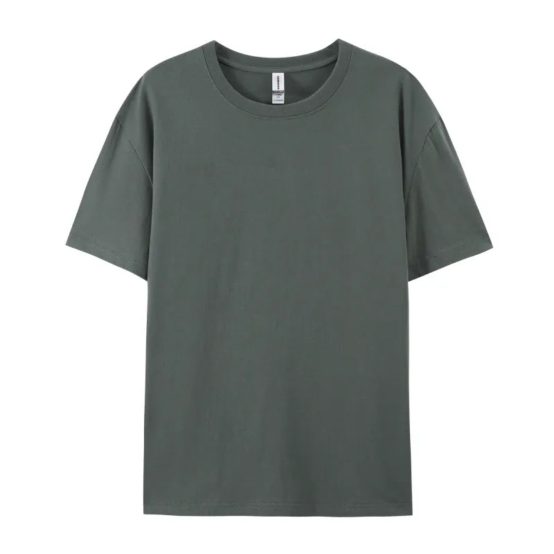 High quality men luxury custom heavy 100% cotton camisetas oversize T blank mock neck heavyweight oversized boxy t