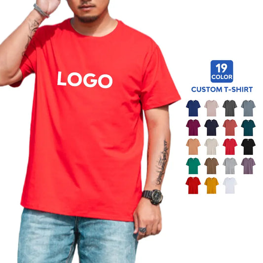 Wholesale Solid Color Blanks Cotton Custom Printed Custom Logo 190G 100% Cotton unisex blank plain T