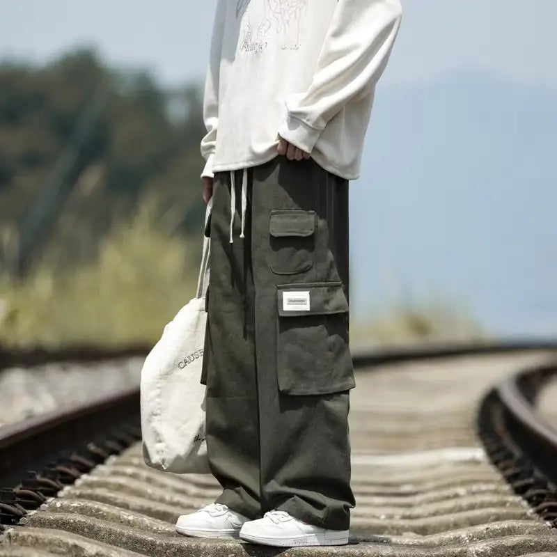 2022 Quality Wholesale men wide leg pants Baggy cargo men Cheap khaki men cargo work