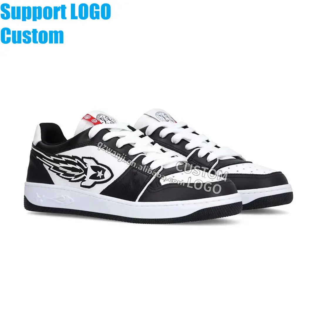 2023 custom logo casual sport shoes genuine leather walking style running plus size casual for men