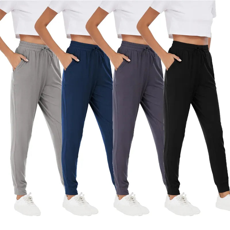 Womens Joggers with Pockets & Drawstring-Sweatpants for Women Workout Running Yoga Lounge