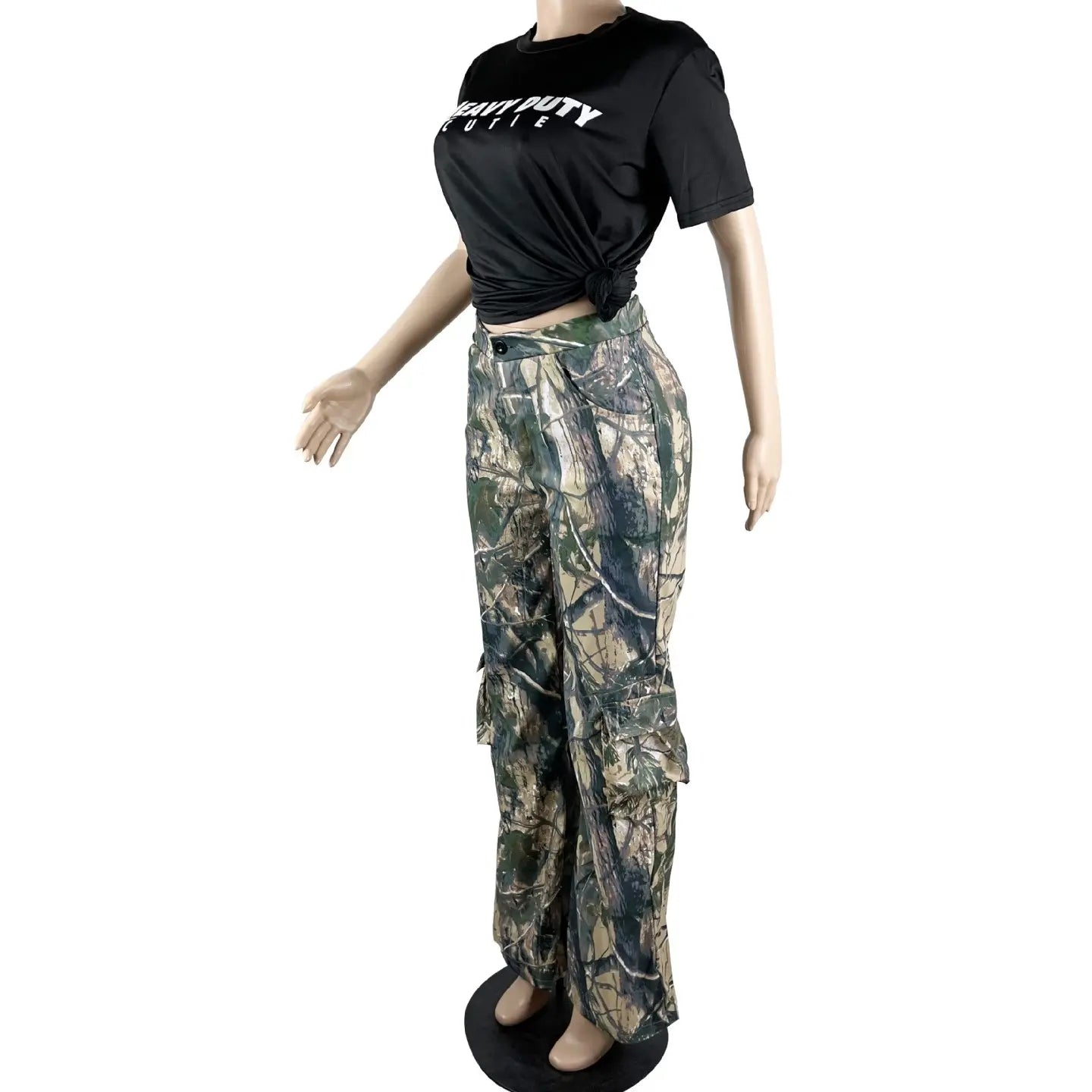 2024 New Fashion Women'S Camouflage Pants High Waist Straight Cargo Mujer Women Streetwear Baggy Women'S