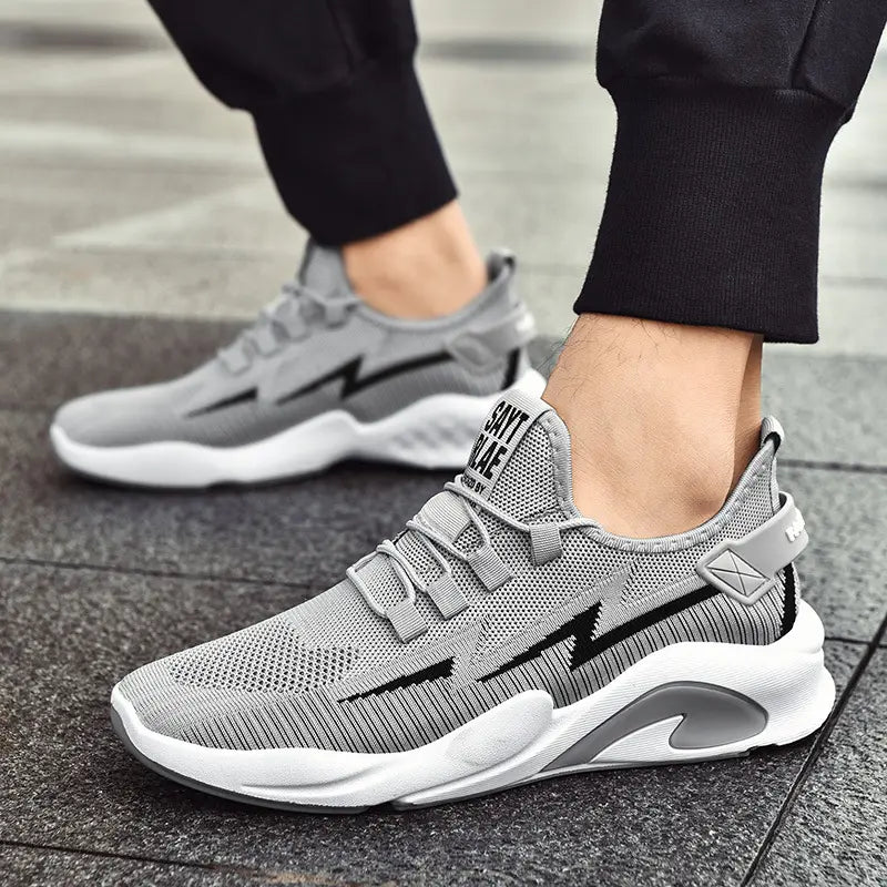 China Manufacturer Running Shoes Men Breathable Knit Upper Custom Logo Men Sneaker Gym Walking Men