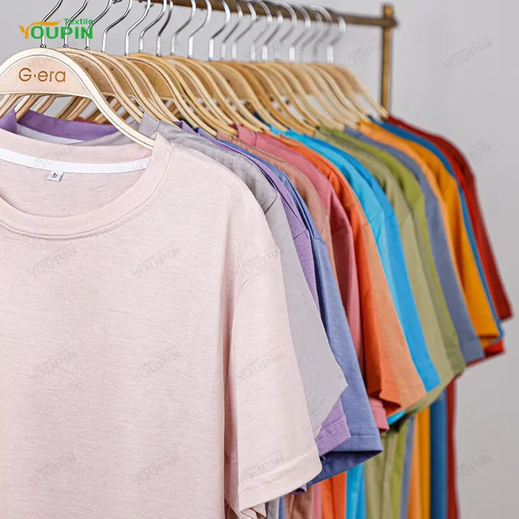 Wholesale Pastel Color Short Sleeve Soft Polyester Cotton Feel Summer Tee Sublimation Blank Unisex Polyester T