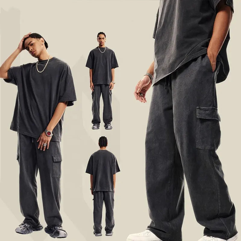 Custom 358 gsm six pocket cargo pants for men cargo with side pockets