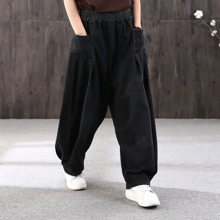 Wholesale 2021 Autumn New Loose Plus Size Jeans Fashion Retro Literary White Mopping Casual Lantern