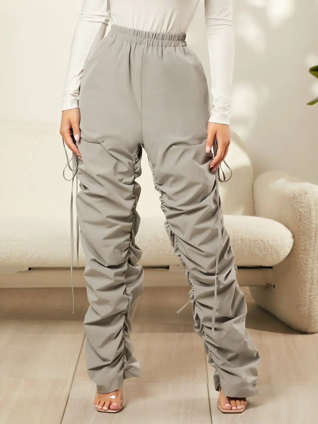 Paint Track Baggy Sweat Pants Custom Heavyweight Cotton Blank French Terry Stacked Flared Sweatpants Stacked