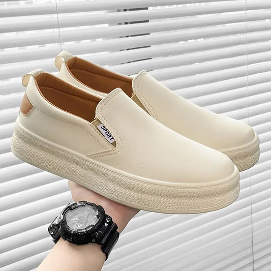 2024 Casual Shoes Microfiber Summer Leather Wear-Resistant Men's Fashion Small White Skateboard