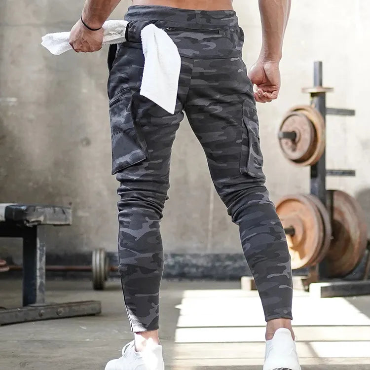 Custom Logo Cotton Jogger Pants Multi Pocket Sports Overalls Men's Gym Camouflage Fitness Running Training Wholesale