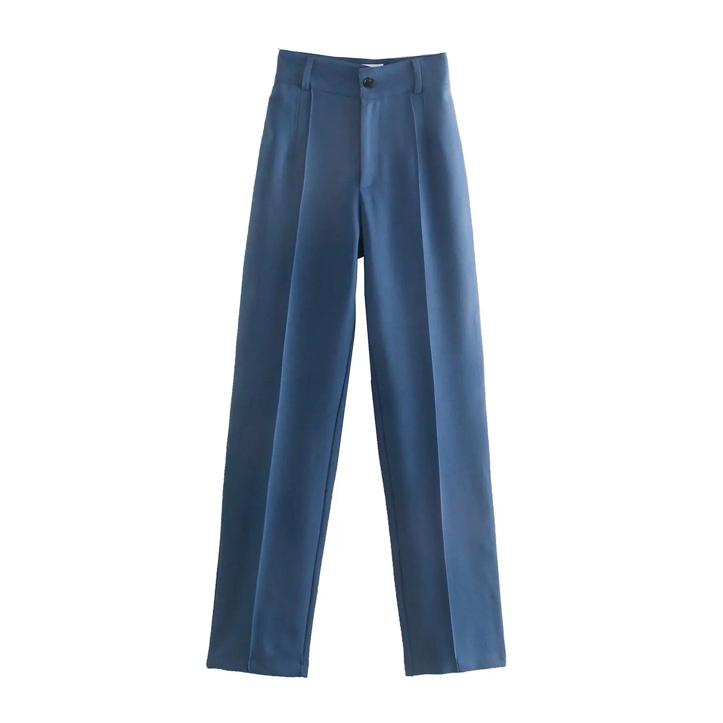 Women China Fashion Office Wear Straight Pants Vintage High Waist Zipper Fly Female Trousers