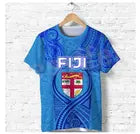 2024Men's and Women's Short Sleeved T-shirts, Casual Summer with 3D Printed Flag of Fiji Polynesian Rugby Tribe Turtle