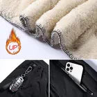 Winter Zip Pockets Thicken Fleece Sweatpants Men Joggers Black Grey Down Cotton Warm Male WaterProof Thermal Trousers