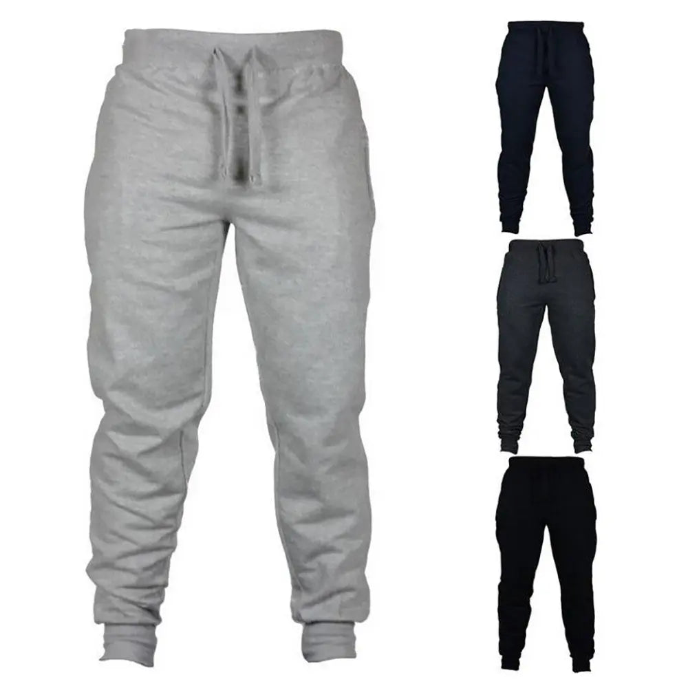 Men's Casual Sport Pants Sportswear Slim Fit Pants, Black Jogging