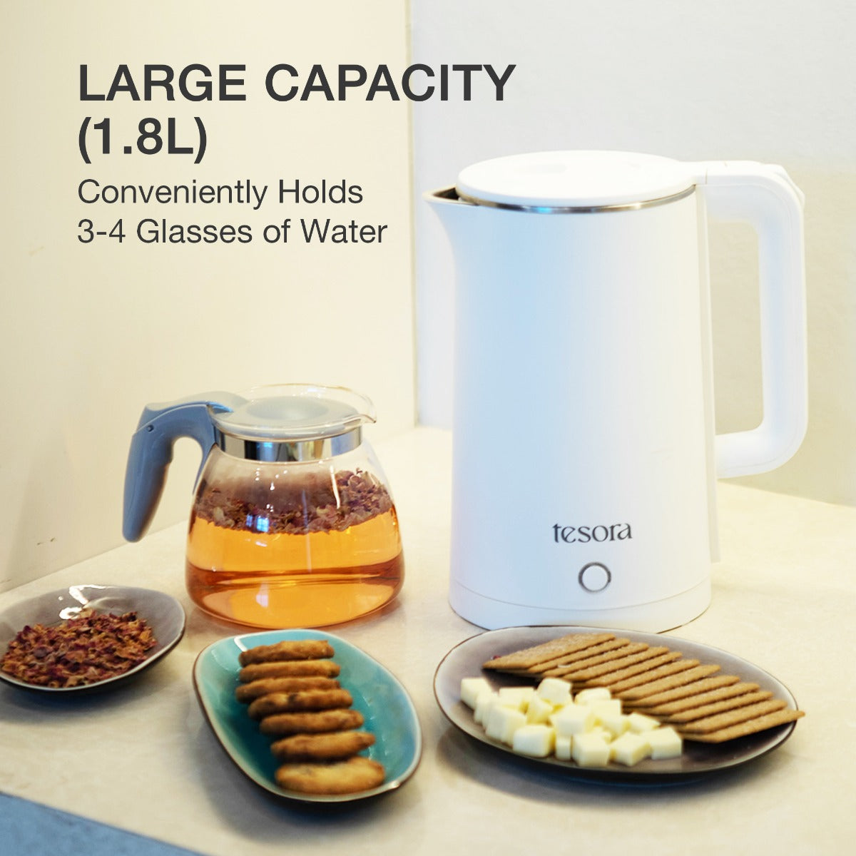 Tesora Large Premium Electric Kettle 1.5L