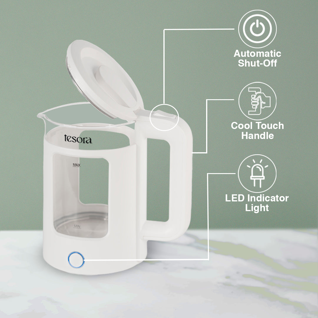 Tesora Electric Glass Kettle 1.5L