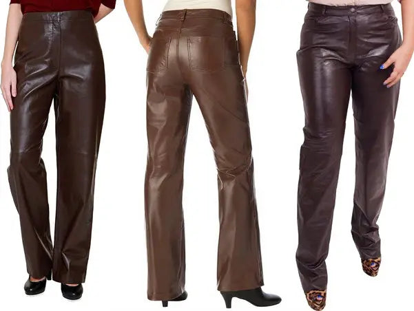 Ladies leather Fashion Pant