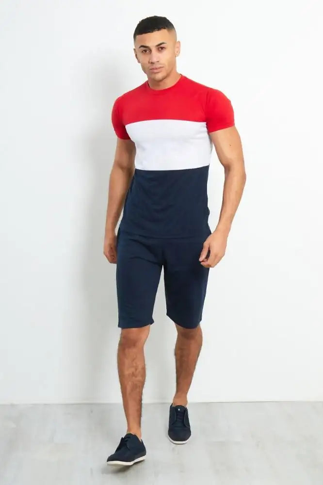 Wholesale Men 3 Color T Shirt And Short Set