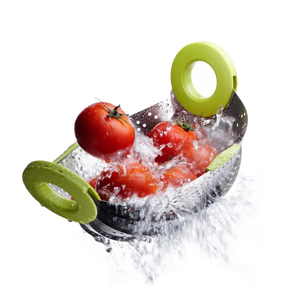 6 In 1 Collapsible Colander Steamer,Strainer & Fruit Basket