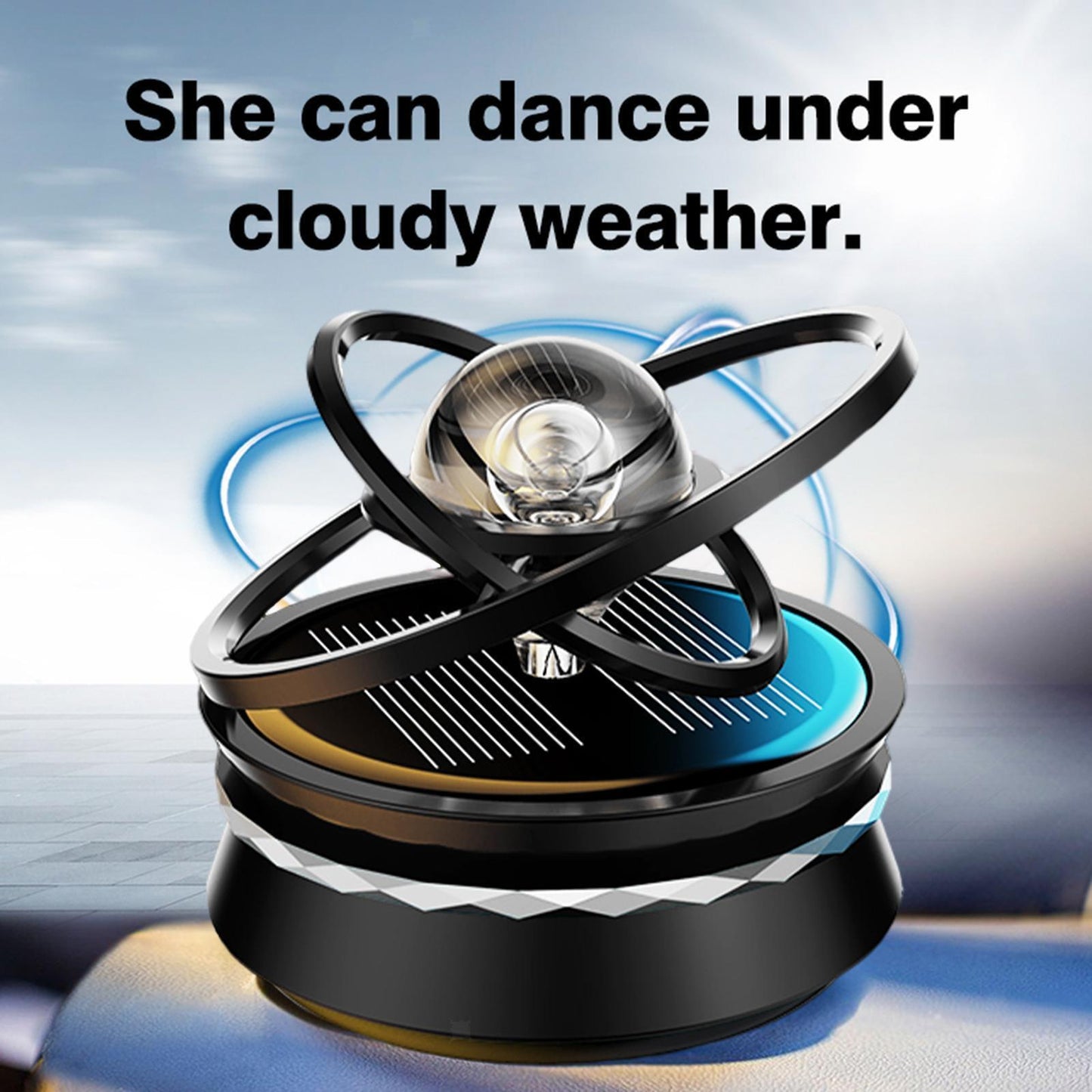 Solar Power Rotating Car/Room Air Freshener Perfume